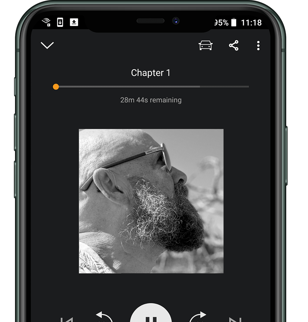 iPhone mockup of Zuvuya audio book